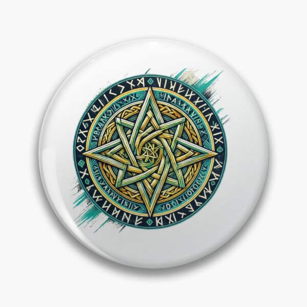Item preview, Celtic Mandala Star with Elder Futhark Runes – Strength, Life, Protection designed and sold by CelticSoulShop.