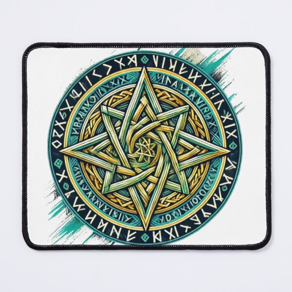 Item preview, Celtic Mandala Star with Elder Futhark Runes – Strength, Life, Protection designed and sold by CelticSoulShop.