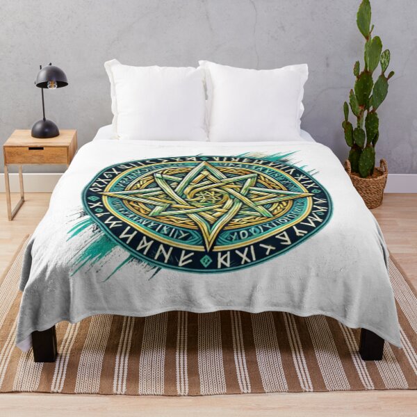 Item preview, Celtic Mandala Star with Elder Futhark Runes – Strength, Life, Protection designed and sold by CelticSoulShop.
