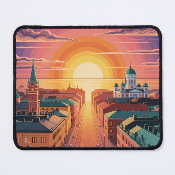 Item preview, А mesmerizing sunrise over the cityscape of Helsinki. designed and sold by Lilashakti ⭐️ ⭐️ ⭐️ ⭐️ ⭐️.