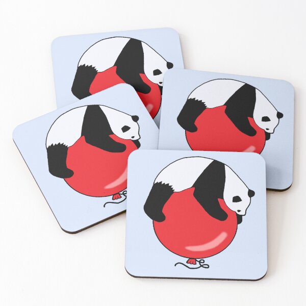 Item preview, Giant Panda Floating Away on a Giant Red Balloon Die Cut designed and sold by JoyousArt4u.