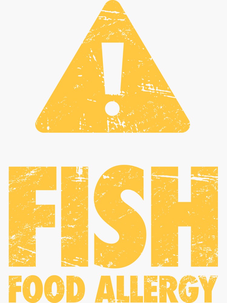 "Warning Food Allergy / Allergic To Fish" Sticker by EMDdesign