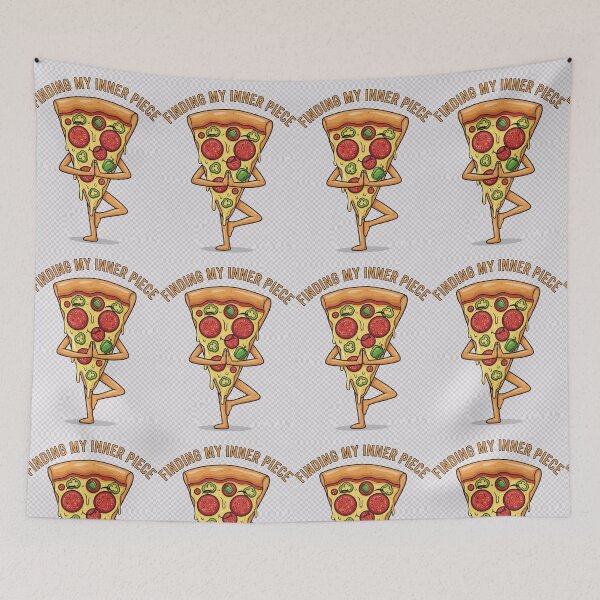 Item preview, Finding Inner Peace Pizza Yoga Art designed and sold by INNER WINNER YOU.