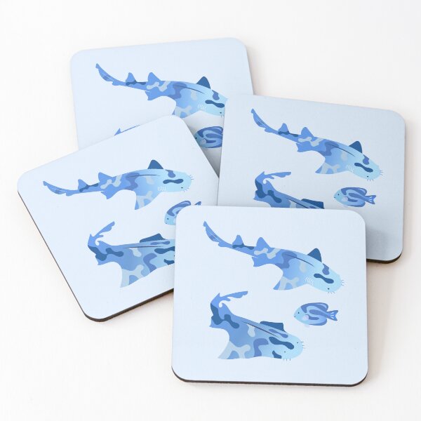 Item preview, Wobbegong Sharks – Light Blue designed and sold by typewithjuliette.