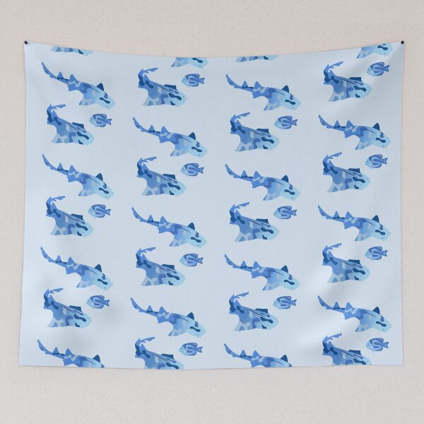Item preview, Wobbegong Sharks – Light Blue designed and sold by typewithjuliette.