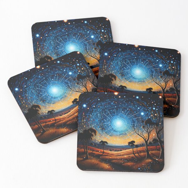 Item preview, Aboriginal Inspired Dot Art - Perfect Pre-Dawn Moonlight designed and sold by GrinGalore.
