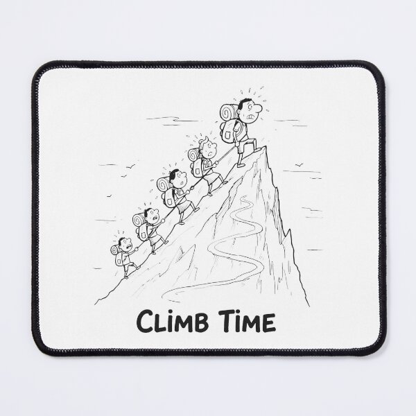 Item preview, Climbers Ascending a Jagged Mountain Peak designed and sold by SplashTastic.