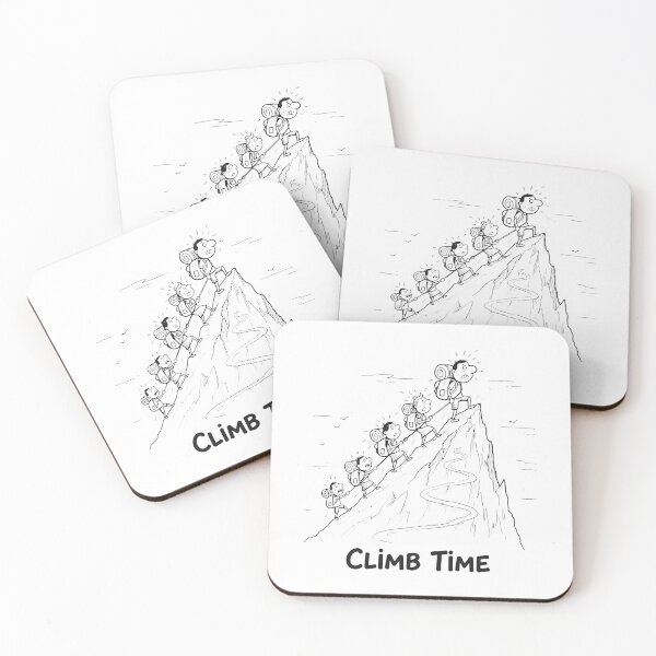 Item preview, Climbers Ascending a Jagged Mountain Peak designed and sold by SplashTastic.