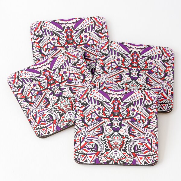 Item preview, Psychedelic Tribal Symmetrical Geometric Abstract pattern designed and sold by ElocinArtworks.