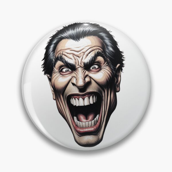 Item preview, Bite Harder — Maniacal Scream Comic Head (Dark Art Illustration) designed and sold by Feel It All Club.
