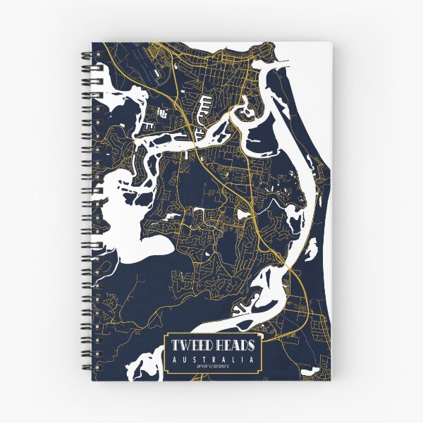 Item preview, Tweed Heads City Map of New South Wales, Australia - Gold Art Deco designed and sold by deMAP.