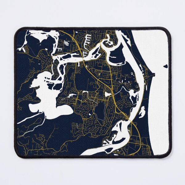 Item preview, Tweed Heads City Map of New South Wales, Australia - Gold Art Deco designed and sold by deMAP.