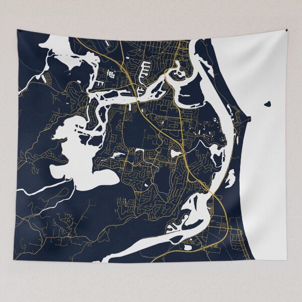 Item preview, Tweed Heads City Map of New South Wales, Australia - Gold Art Deco designed and sold by deMAP.
