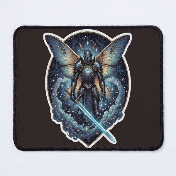 Item preview, Celestial Winged Knight with Glowing Sword designed and sold by PrintBreeze.