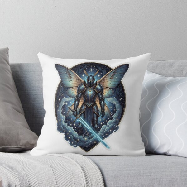 Item preview, Celestial Winged Knight with Glowing Sword designed and sold by PrintBreeze.