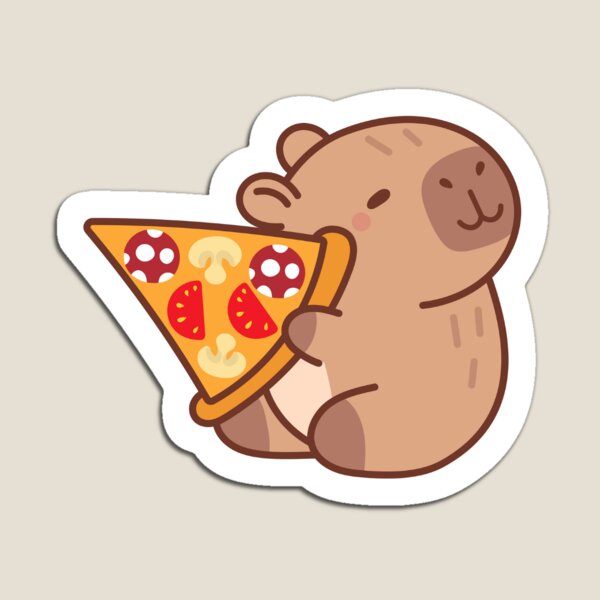 Item preview, Capybara with Pizza Slice designed and sold by GEEKsCollection.