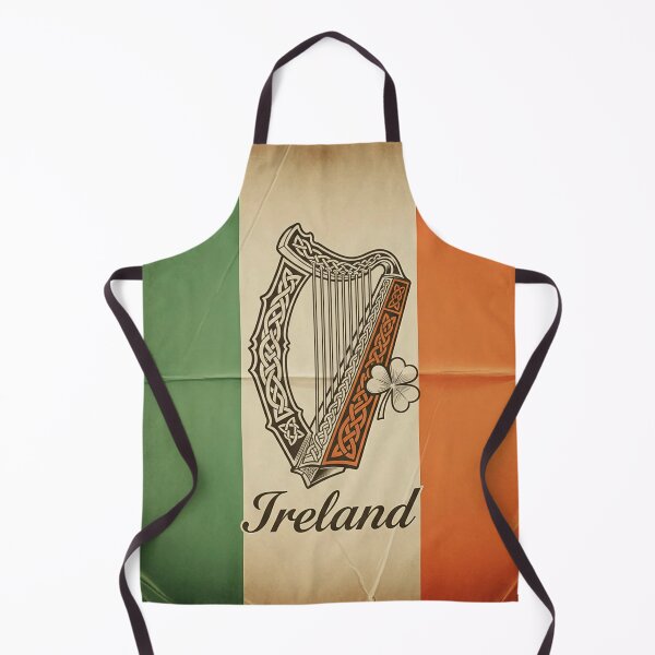 Item preview, Vintage Ireland Flag Art - Celtic Harp and Shamrock designed and sold by ART-POD-PL.