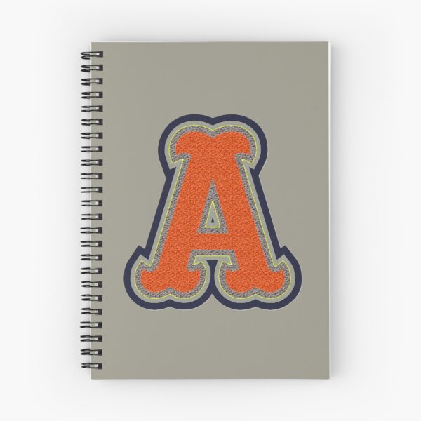 Item preview, Varsity Letter A Letterman Jacket Style Orange Wool Khaki & Navy Felt  designed and sold by JadedVintage.
