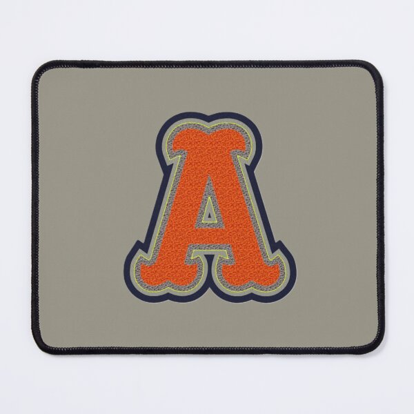 Item preview, Varsity Letter A Letterman Jacket Style Orange Wool Khaki & Navy Felt  designed and sold by JadedVintage.