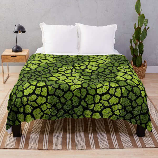 Item preview, Neon green cracked earth pattern on black designed and sold by Piotrek0001.
