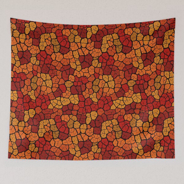 Item preview, Mosaico ardiente con textura de lava agrietada roja designed and sold by Piotrek0001.