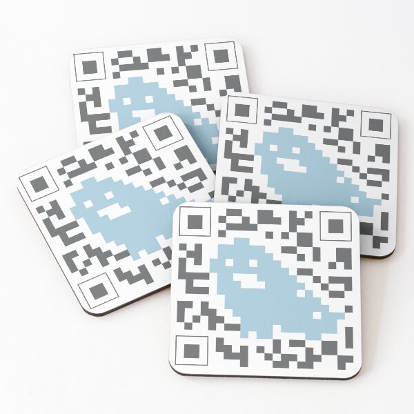 Item preview, Cute Pastel Blue Boo Halloween Ghost QR Code designed and sold by storieslanguage.