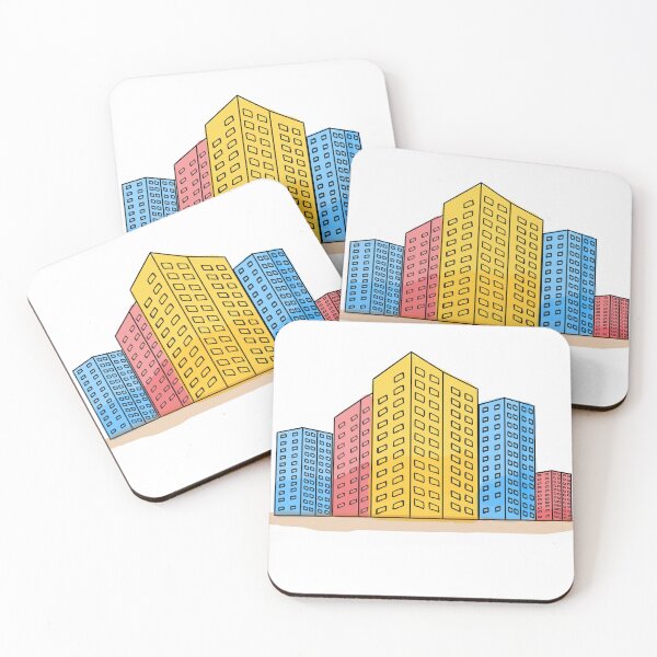 Item preview, colorful tall buildings designed and sold by tamm-sai.