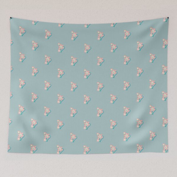 Item preview, Zephyranthus floral repeating pattern - cyan green designed and sold by Svasti Arts and Designs.