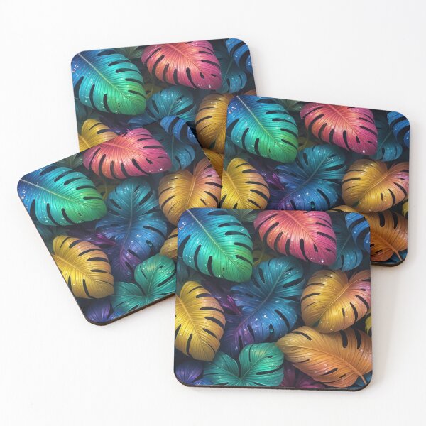 Item preview, Vibrant Monstera Leaves with Dewdrops designed and sold by InezPhotography.