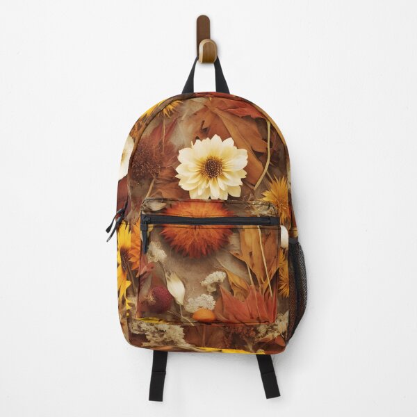 Item preview, Pressed and dried Floral Collage in Warm Autumn Hues designed and sold by EmeraldeaArt.
