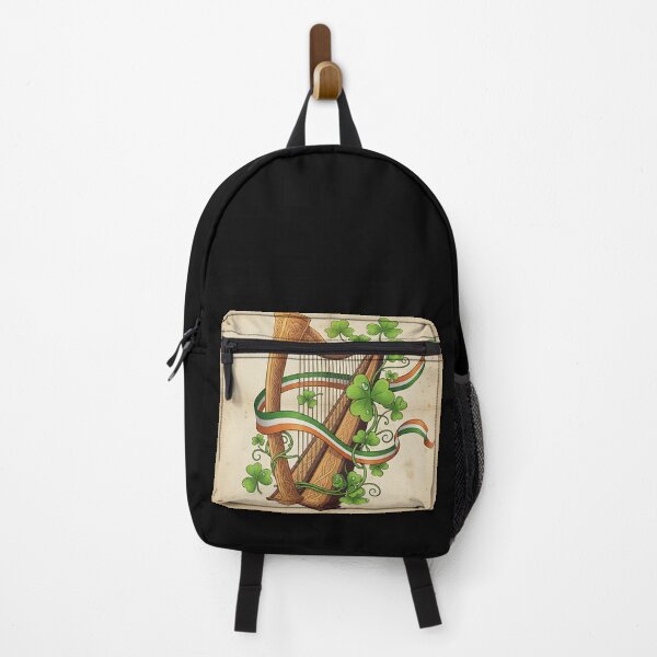 Item preview, Vintage Irish Harp and Shamrocks - Flag Ribbon Design designed and sold by ART-POD-PL.