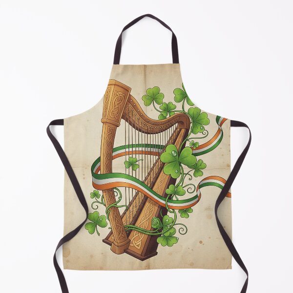 Item preview, Vintage Irish Harp and Shamrocks - Flag Ribbon Design designed and sold by ART-POD-PL.