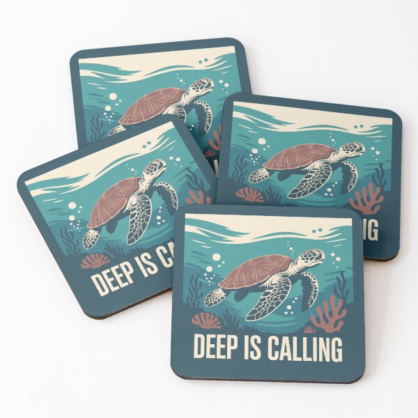Item preview, Deep is Calling Sea Turtle Marine Life Ocean designed and sold by Blok45.