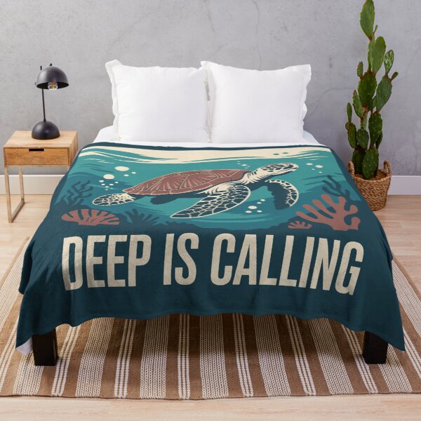 Item preview, Deep is Calling Sea Turtle Marine Life Ocean designed and sold by Blok45.