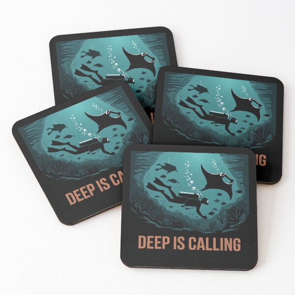 Item preview, Deep is Calling Manta Ray Diver Marine Life Ocean designed and sold by Blok45.