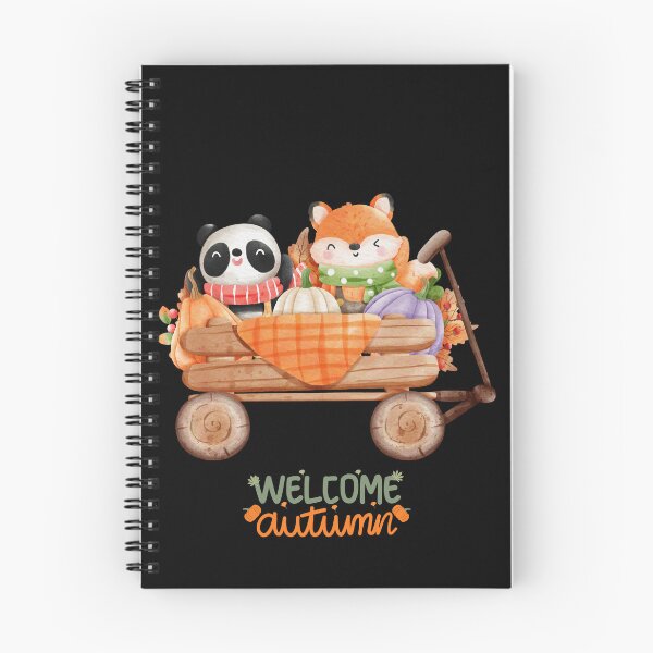Item preview, Welcome Autumn Cute Panda and Fox in Pumpkin Wagon Cozy Fall Seasonal T-Shirt designed and sold by FestivityFinds.