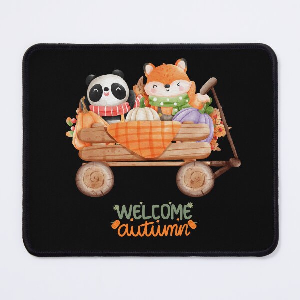 Item preview, Welcome Autumn Cute Panda and Fox in Pumpkin Wagon Cozy Fall Seasonal T-Shirt designed and sold by FestivityFinds.