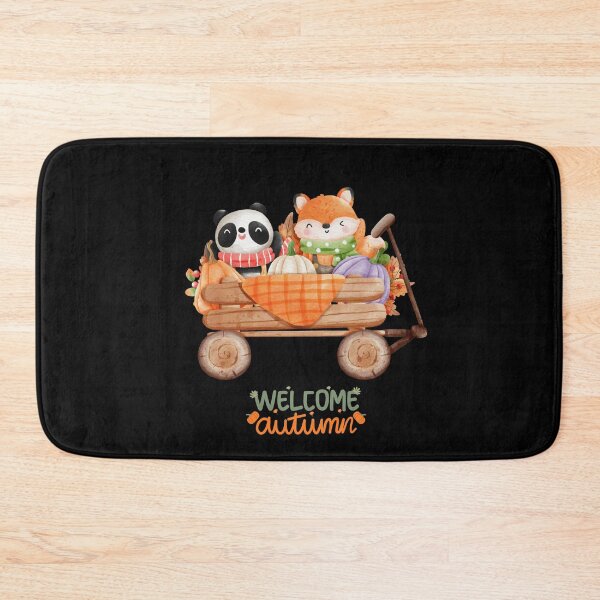Item preview, Welcome Autumn Cute Panda and Fox in Pumpkin Wagon Cozy Fall Seasonal T-Shirt designed and sold by FestivityFinds.