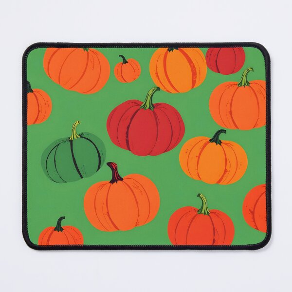 Item preview, Vibrant Pumpkin Pattern on Bright Green designed and sold by EmeraldeaArt.