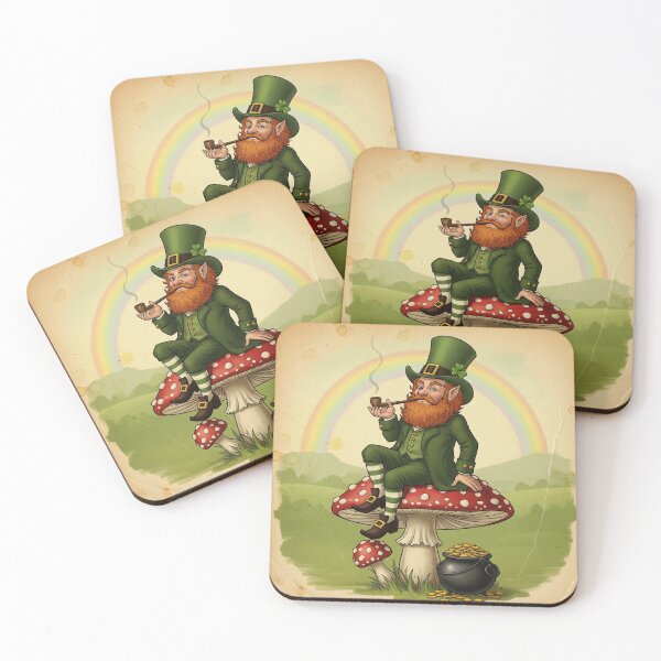 Item preview, Vintage Leprechaun on Mushroom - St. Patrick's Day Art designed and sold by ART-POD-PL.