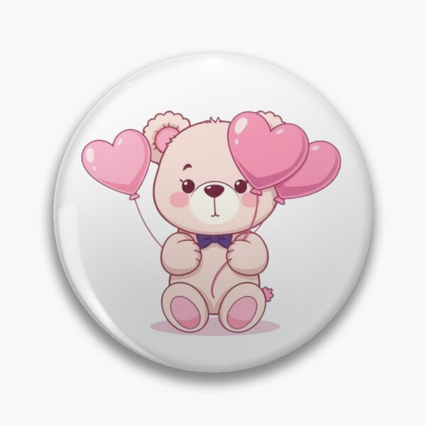 Item preview, Osito de peluche kawaii con globos de corazón designed and sold by StormVape.