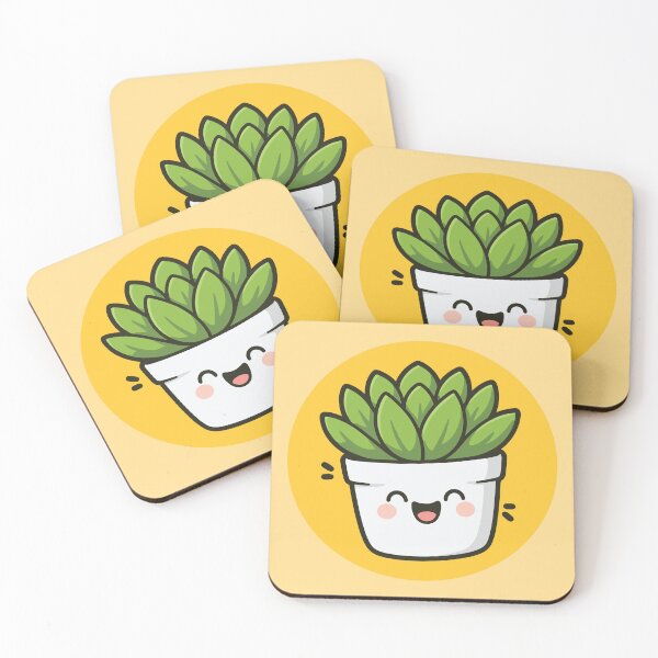Item preview, Happy Succulent Plant in Pot - Yellow designed and sold by Clever Cookie.
