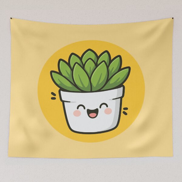 Item preview, Happy Succulent Plant in Pot - Yellow designed and sold by Clever Cookie.