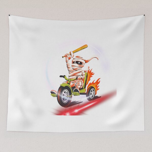 Item preview, Mummy on Fire Tricycle with Bat designed and sold by Happyfreedom.