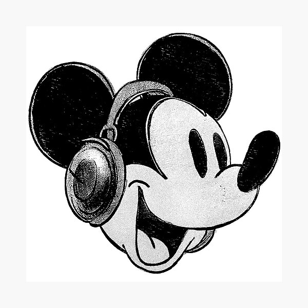 Item preview, Vintage Mickey Beats – Retro Headphones Illustration designed and sold by GraphicGreets.