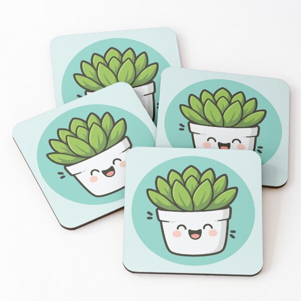 Item preview, Happy Succulent Plant in Pot - Turquoise designed and sold by Clever Cookie.