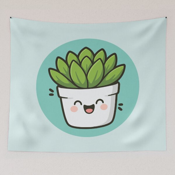 Item preview, Happy Succulent Plant in Pot - Turquoise designed and sold by Clever Cookie.