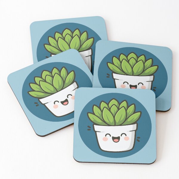 Item preview, Happy Succulent Plant in Pot - Dark Blue designed and sold by Clever Cookie.
