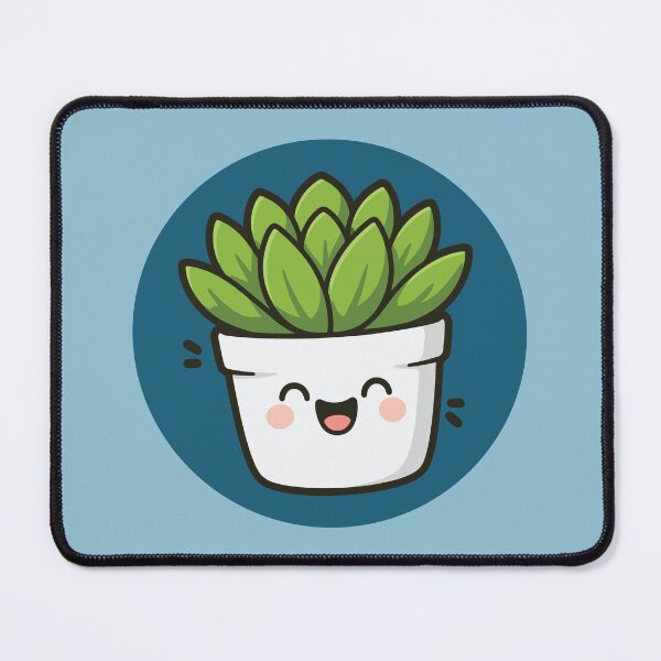 Item preview, Happy Succulent Plant in Pot - Dark Blue designed and sold by Clever Cookie.