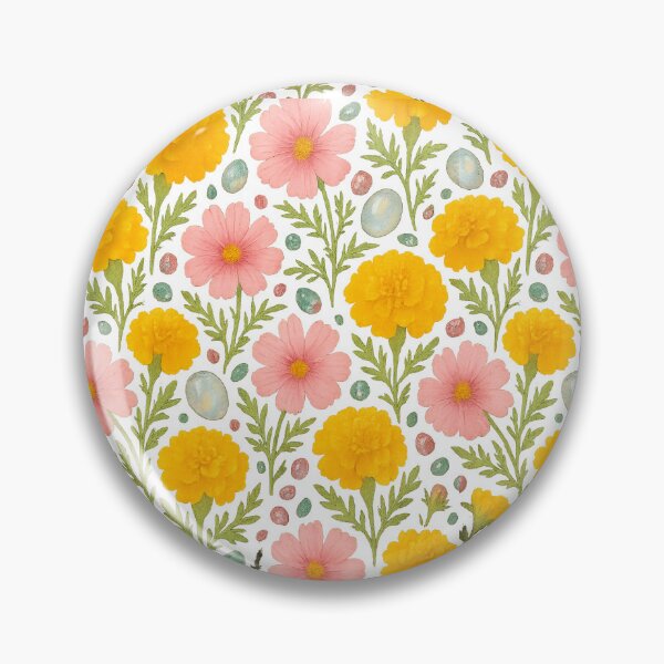 Item preview, October Mug Seamless art- marigold, cosmos, opal and tourmaline designed and sold by BrushAndBreathe.